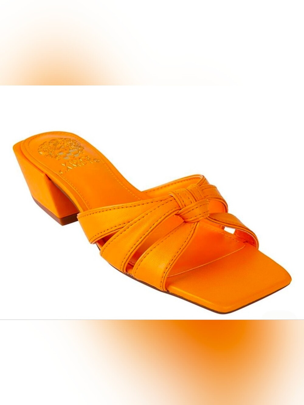 Vince Camuto Selaries Orange Knot-Front Slide Mules
